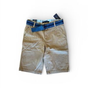 Tommy Hilfiger Kids Tan Shorts with Blue Belt size 12 NWT